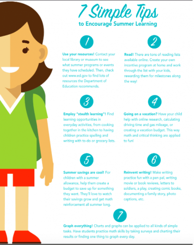 Tips to help your child avoid the summer slip